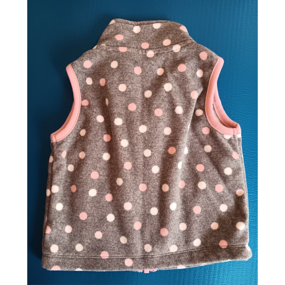 vest 6 months New Carters sweater fleece gray polka dots Baby Girls - Picture 3 of 4